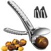 Holzsammlung Taglia Castagne a Croce Acciaio Inox, Tagliacastagne a Pressione, Pinza per Castagne Professionale Chestnut Opener Clip Multifunzione Utensili Cucina per Castagne, Noci ed Altri - PRO