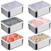 GBKDQQ Contenitori salvafreschezza in acciaio inox, 6 pezzi, con coperchio, 500 ml, impilabili, per il pranzo, meal prep, cucina