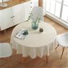JaeMoose Tovaglia in cotone e lino, lavabile, con nappe, antipolvere, per cucina, sala da pranzo, tavolo, decorazione per la casa per uso quotidiano (lino, 120 cm, trasparente, rotonda)