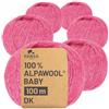 HANSA-FARM 100% lana di alpaca in più di 50 colori (non punge), set da 300g (6 x 50g), lana di baby alpaca morbida per maglieria e uncinetto in 6 spessori di filato da Hansa-Farm - Gomitoli lana lampone panna (heather)