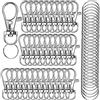 IPXEAD 100PCS Premium Girevole Cordino Snap Hook Con Portachiavi, Ganci in Metallo per Anelli Craft