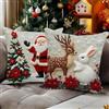 BSITSSS 2 Pezzi Cscini Natalizi, Babbo Natale Cuscini Natalizi per Divano 45x45, Anziano Cuscino Natalizio, Coniglio Alce Cuscini Natale, Nuovo CuscinoNatale
