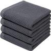 BW&HM Strofinacci Cucina Cotone Strofinacci da cucina Super Assorbente 33 x 74cm Set di 4 Grigio
