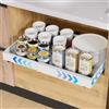 iHomara 1 organizzatore di armadio estensibile con superficie adesiva, cassetti da 42 cm di profondità per mobile da cucina, larghezza regolabile da 32 cm a 53 cm (bianco)