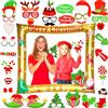 LMSHOWOWO Decorazioni Natalizie, Cornice Gonfiabile di Natalizie, 32PCS Photo Booth Props di Natale, Cornice per Selfie di Natalizia, Accessori Puntelli per Foto, per Gadget Natale Festa Fai da Te