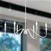 Riohan Lampadario Bianco, Lampadario in Stile Rustico Tradizionale, E14 Vintage a Candela in Ferro Battuto, Lampada a Soffitto a 6 Luci, Lampada Sospesa per Soggiorno Sala da Pranzo (Pre-collegato)