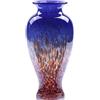 oliruim 30 cm Vaso in Vetro Soffiato Blu, Vaso in Vetro Colorato a Bocca Larga, Vaso Artistico Decorativo per Casa, Soggiorno, Tavolo, Erba della Pampas (Blu)