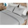 L'Emporio Casa Set Lenzuola Flanella Letto Matrimoniale 100% Caldo Cotone sopra 240x290 + sotto Angoli 160 a180x195 a 200 + 2 Federe 50x80 (Borbon Grigio)