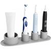 Linkidea Portaspazzolino elettrico, Supporto per spazzolino in silicone, compatibile con la serie Oral-B iO, Philips Sonicare ProtectiveClean (Grigio)