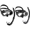 Cressi, Onda Mare Combo Set Maschera Sub E Snorkel Mexico Unisex Adulto, Nero, Taglia unica & Mare Combo, Set Maschera Sub Perla e Snorkel Mexico Unisex adulto, Nero, Taglia unica confezione da 2