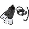 Cressi Light Fins, Pinne Corte Leggere E Potenti per Nuoto/Snorkeling Adulti E Bambini Unisex, Bianco/Nero & Mare Combo, Set Maschera Sub Perla E Snorkel Mexico Unisex - Adulto, Nero