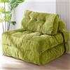 MAXYOYO Divano letto pieghevole convertibile con cuscino e supporto schiena, sedia portatile, comodo da pavimento, per soggiorno e camera da letto, verde