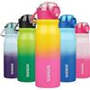 BJPKPK Tazza termica da 25 oz con cannuccia in acciaio inox Double Walled riutilizzabile BAP Free Thermos Ugello morbido, manico flessibile, colore arcobaleno