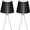 LA VILLE LUMIÈRE kit da 2 X MarieB Lampada LED Wireless, Ricaricabile e Dimmerabile, Abat-Jour per Interno/Esterno, 48h Autonomia, 3 Temperature di Luce, Alluminio, LVL(Metal Black)
