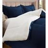 Elegant Comfort Piumino reversibile pesante in micro camoscio, flanella di microsuede, blu notte blu navy, doppio