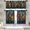 Tayney Spices and Herbs Kitchen Window Curtains Valance and Tier Set, Farmhouse Vintage Short Tier Curtain for Bathroom, Small Cafe Drapes for Kitchen Decor 52 x 24
