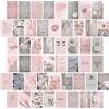 KONGSY Kit per collage fotografico estetico da parete rosa, grigio, 50 set di immagini estetiche da 10 x 15 cm, decorazione per camera da letto per ragazze, poster VSCO rosa cipria grigio per dormitorio,
