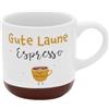 GRUSS & CO Tazza da caffè con motivo Buon umore | Mini tazza in gres porcellanato, 10 cl, con nastro regalo, regalo per amici, compleanno | 74647