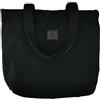 IDEA HOME Manhattan Borsa in Velluto a Coste 45x40 cm con Chiusura Magnetica e Doppi Manici - Borsa Shopper Elegante e Resistente per l'uso Quotidiano, Nero