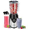 Steinborg Frullatore con tazza To-Go | frullatore frullatore | 600 ml brocca di vetro + tazza da 570 ml | senza BPA 500 Watt | frullatore professionale | tritatutto | 6 coltelli in acciaio inox