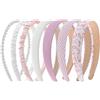 COMNICO Set di 7 fasce per capelli alla moda da donna, antiscivolo, in tessuto scintillante, in vari colori, accessori per capelli per donne, ragazze e bambini