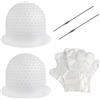 Dadabig 2 Cuffia Meches per Tintura Colorazione dei Capelli Tappo per Evidenziare dei Capelli con 2 Uncinetti in Metallo e 100 Accessori per le mani
