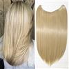 SEGO Extension Capelli con Filo Invisibile 50cm Capelli Sintetici Lisci Extension No Clip 90g Biondo Cenere mix Biondo Chiaro