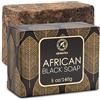 AROMATIKA trust the power of nature Sapone nero Africano 140g - Idratante - Nutriente - Sapone nero Africano Grezzo e Naturale 100% con Burro di Karitè e Olio di Cocco per Tutte le Pelli - Ingredienti Naturali