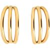 Breil, Collezione Emma, Orecchini Donna, Orecchini a Cerchio Semi-Aperto in Acciaio Lucido, con Tre Archi Geometrici, Chiusura a Farfalla, Altezza 1,5 cm, Larghezza 0,8 cm