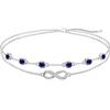 Cosie Lily Bracciale Donna Argento 925 Pietre Nascita Infinito Bracciale Gioielli Donna Doppia Catena Bracciale Cuore Regalo Donna Compleanno per Moglie Mamma Fidanzata Amica
