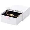 Pandora Moments 563050C00-18 - Bracciale in lega di metallo placcato oro con chiusura a cuore, 18 cm, Metallo, Senza Gemstone