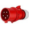REV Paletta per conigli CEE, 400 V, 32 A, 5 poli, 3Ph+N+PE, impermeabile, IP44, rosso