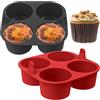 webake Stampo grande per muffin in silicone per friggitrice ad aria calda, 2 pezzi, 8 cm, in silicone, per cupcake, torte, budino