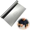 wilcractk Tarocco per Impasti con Scala Graduata Spatola Cucina in Acciaio Inox 12x22 cm Colore Argento Ideale come Tagliapasta Accessori Pasticceria Raschietto per Pizza e Pane