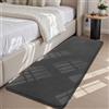Sour Lemon Tappeto per soggiorno, 80 x 300 cm, grigio scuro, soffice, a pelo corto, antiscivolo, lavabile, per camera da letto, moderno, per bambini, soggiorno, corridoio e ingresso