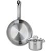 Fackelmann ELO 9692250 - Set di pentole 2 pezzi, 24 cm e 1 pentola 12 cm Elo Profi Citrino, inox, induzione