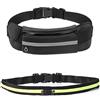 ATBUSS Marsupio Da Corsa Elastico e Impermeabile Con Mini Portaborraccia, Regolabile per Fitness e Sport (Nero)