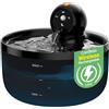 GOOIFUN Fontanella per Gatti senza Fili: Fontana per Gatti a Batteria - 2.6L Fontanella Gatto con Sensore di Movimento - Dispenser Acqua Gattis Ricaricabile - Distributore Acqua Cani con Pila - Nero