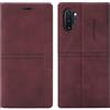 OKZone Cover per Samsung Galaxy Note 10 Plus, Cover a Libro Samsung Note 10 Plus, Custodia in Pelle Samsung Note 10 Plus Magnetica Custodia Silicone TPU,Funzione Supporto Slot Schede (Rosso)