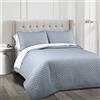 Lush Decor Trapunta con motivo a diamante, 3 pezzi, oversize, in cotone, poliestere, blu, pieno e regina