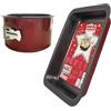Zenker Set 2 Stampi da forno antiaderenti Rosso - Lasagnera Rettangolare 36x27 cm, Stampo Alto Torte e Panettone 18 cm, Acciaio al carbonio, max 230°C, per Lasagne, Torte Salate e Dolci Lievitati