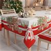 PETTI Artigiani Italiani - Tovaglia Natalizia Antimacchia Quadrata Copritavolo Natalizio Cucina Disegno Orsetto X4 Posti (140x140 cm) 100% Made in Italy