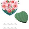 VVHFXD 2 pezzi schiuma a forma di cuore, 21 cm, spugna per fiori, per composizioni floreali con griglia, schiuma bagnata, muschio, schiuma floreale bagnata per feste, regali, matrimonio