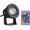 Fydun Underwater Light Lamp, 10W 12V Underwater Spot RGB Lampada LED A Luce Stagna Impermeabile(Guscio Nero)