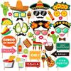 ZOOMPIL Messico Fiesta Photo Prop, Forniture per Feste di Carnevale Messicano per il Primo Maggio Selfie Party Supplies Fiesta Decorazione per Foto Festa a Tema Messicana (44 Pezzi)