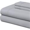 EasyCosy Set Lenzuola Matrimoniale 4 Pezzi 160x200 cm - Microfibra Spazzolata - con Lenzuolo sopra, Lenzuolo con Angoli e 2 Federe 50x75 cm. Grigio Chiaro - Oeko-Tex