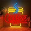YuoGdhSIa Coffee Insegna Neon,Caffè Neon LED Room Decor per Ufficio Commerciale Negozio Bar Ristorante Hotel Camera da Letto,Coffee Scritte LED Regalo Colorati per Uomini Donne USB Powered（12.6*13.2）