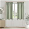 MRTREES Tende Semitrasparenti per Interni Finestre Camera da Letto Corte Moderna 2 Pezzi 140x180 CM, Tende Lino con Fettuccia Bellissime per Casa Soggiorno Salotto Eleganti, Verde Salvia