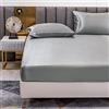 Jemiipee Lenzuola con Angoli in Raso Tinta Unita, Letto Singolo 90x200 cm - Lenzuola Sotto con Angoli Transpirante e Lavabile, Grigio Scuro