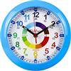 Kiddus Orologio da Parete Bambini per Imparare l'Ora, Orologio Educativo 20cm con Lancette Scritte Ora e Minuto per Bimbo e Bimba, Silenzioso per Cameretta e Studio, Sistema Pedagogico Numeri Grandi